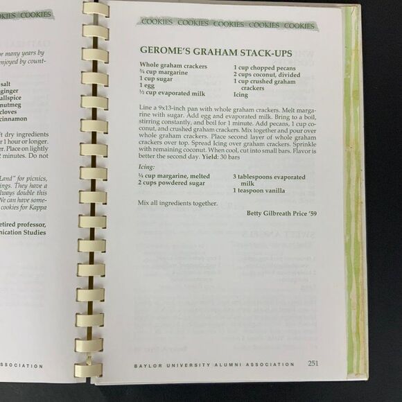 Baylor University Alumni Cookbook Homecoming Special Foods Memories 1996 Spiral - Picture 10 of 12